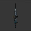 Modern Tactical Blue Black Rifle With Metal Magazine And Components
