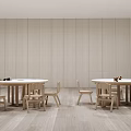 Modern style kindergarten table and chair combination 3d model