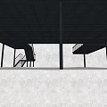 Industrial Metal Structure With Support Columns Stairs And Concrete Floor