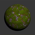 Green Plant Texture Design for Sphere and Square Decorative Patterns with Natural Elements 3d model