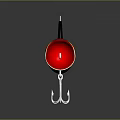 Yellow And Black Fishing Lure With Red Eye And Double Metal Hooks For Angling