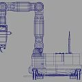 Advanced Industrial Robotic Arm with Blue Mobile Base and Control Panel for Automation