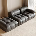 Modern Multiplayer Sofa Leather Sofa Bread Sofa 3d model