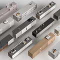 Stylish Modern TV Stands With Various Designs Different Materials And Storage Features 3d model