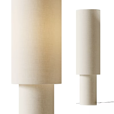 Minimalist Floor Lamp With Beige Fabric Shade And Simple Design For Interior Decor” 3d model