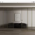 Modern Glass Sliding Doors With Metal Frame For Living Room Interior Partition Design