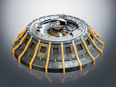 Modern sci-fi equipment generator energy station model