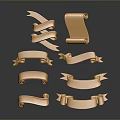 Golden Decorative Ribbons and Scrolls for Household Decoration Supplies