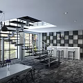Modern reception pantry 3d model