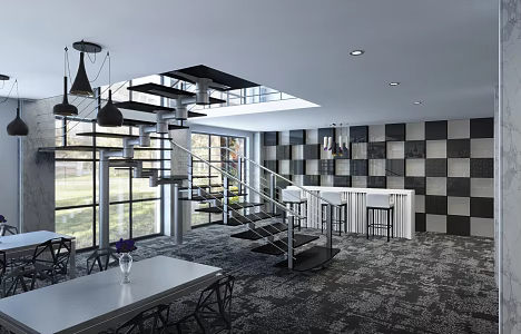 Modern reception pantry 3d model