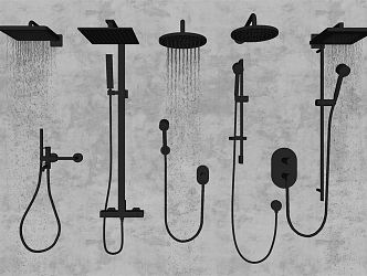 Modern Shower Faucet Combination 3d model