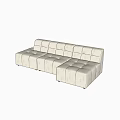 Modern Beige Modular Sectional Sofa With Plush Fabric And Comfortable Seats 3d model
