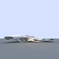 Modern White Sleek Curved Futuristic Structure With Smooth Surface Design 3d model