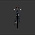 Blue Frame Bicycle With Red Seat Silver Components And Black Tires