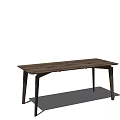 Modern Minimalist Wooden Dining Table With Sleek Rectangular Top And Thin Legs 3d model