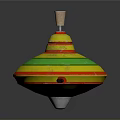 Household Spinning Top With Colorful Stripes And Cork Top Design