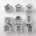 Jane European window combination arched window casement window floor-to-ceiling window arc window 3d model