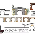 Chinese Traditional Scenic Wall Design With Arched Openings And Intricate Carved Patterns