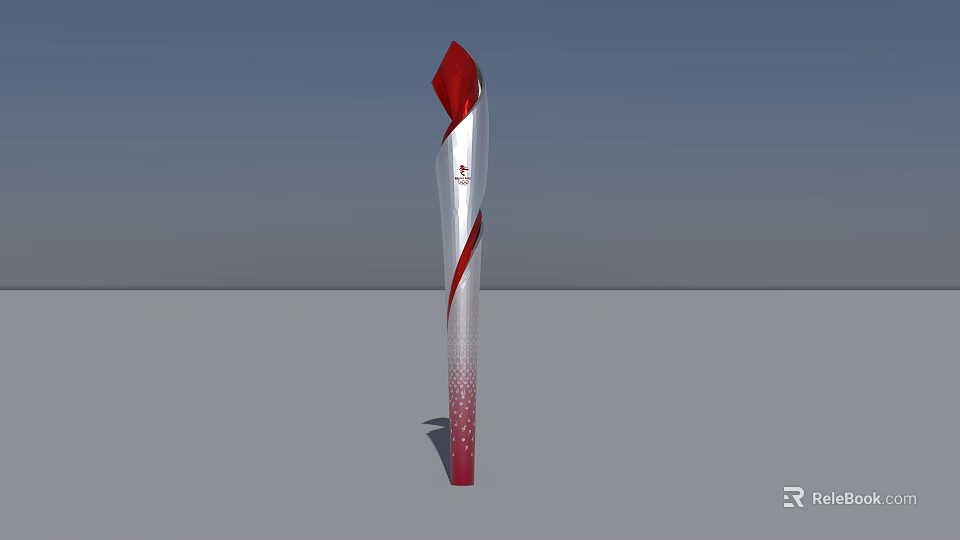 Sleek Red And White Gradient Trophy With Stylish Red Top Decoration And Modern Design 3d model 