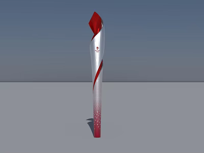 Sleek Red And White Gradient Trophy With Stylish Red Top Decoration And Modern Design 3d model
