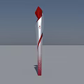Sleek Red And White Gradient Trophy With Stylish Red Top Decoration And Modern Design 3d model