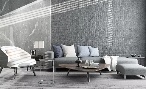 Modern sofa coffee table combination 3d model