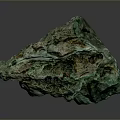 Natural Raw Green Stone With Rough Surface And Earthy Color Tones For Decor