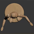Game and Movie Character Design Reference Using Wooden Mannequin With Open Arms Standing Base