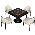Quiet Mahjong Tables and Chairs 3d model