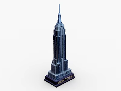 Detailed Empire State Building Decorative Figurine With New York Inscription For Home Decor 3d model