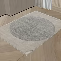 Square Rug With Round Pattern In Light Beige Woven Texture For Wooden Floor 3d model