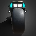 Futuristic Motorcycle With LED Lights And Streamlined Black Gold Tech Body Design