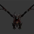 Red Dragon Game Movie Character With Mythical Wings And Scaled Body