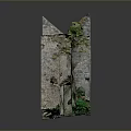Ancient Stone Wall Scenery With Crenellated Tops Ruined Parts Green Plants And Historical Weathered Charm