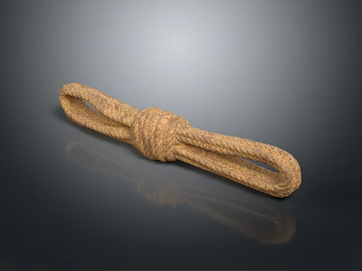 Handmade Jute Rope Loop Knot Decorative Household Accessory With Natural Texture 3d model