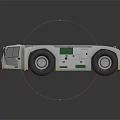White Engineering Truck With Green Accents Multiple Wheels And Reflective Strips