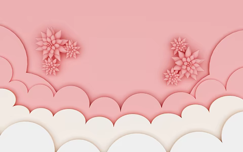 Modern background wall romantic summer flower language 3d model