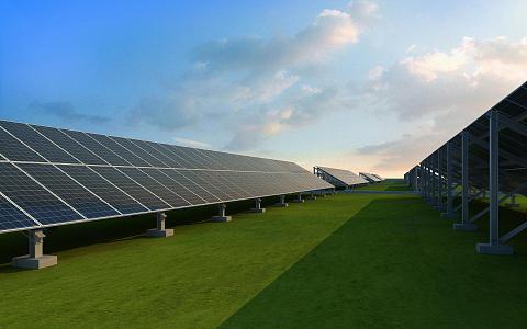 modern photovoltaic panels 3d model