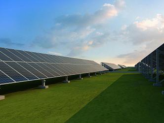 modern photovoltaic panels 3d model