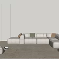 Modern Combination Sofa Cream Sofa 3d model