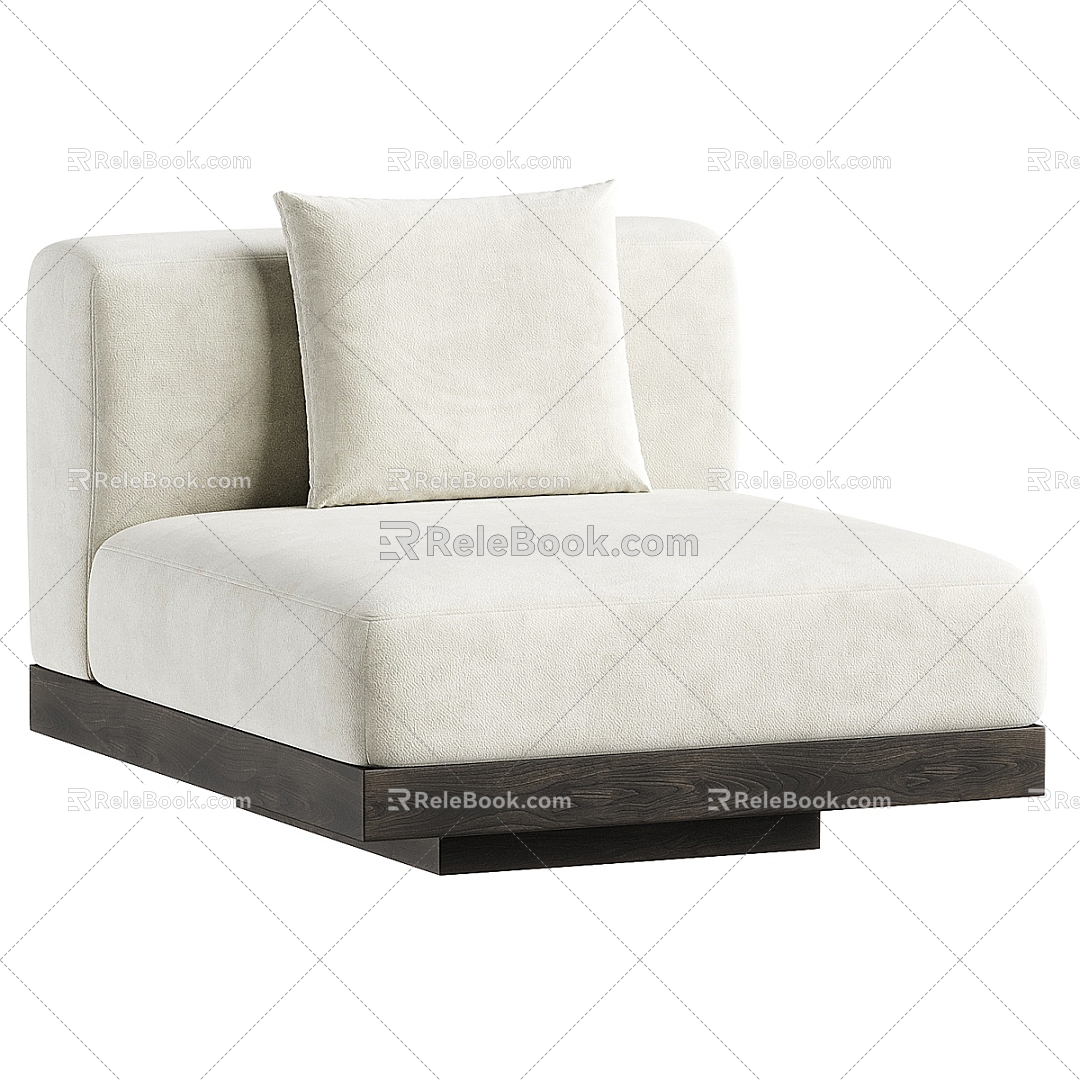 Black Rudolph Single Sofa Casual Chair Fabric Sofa 3d model