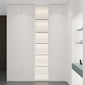 Cream Style Cloakroom Blue Board Clothes Pants Rack Clothes Rack Clothes Rod Rain Listening Glass Door Lamp Core Glass Door Sandwich Panel 3d model