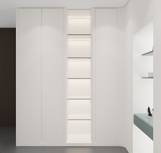 Cream Style Cloakroom Blue Board Clothes Pants Rack Clothes Rack Clothes Rod Rain Listening Glass Door Lamp Core Glass Door Sandwich Panel 3d model