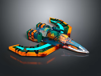 Vibrant Sci Fi Spaceship Model With Futuristic Design And Colorful Accents 3d model