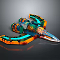 Vibrant Sci Fi Spaceship Model With Futuristic Design And Colorful Accents