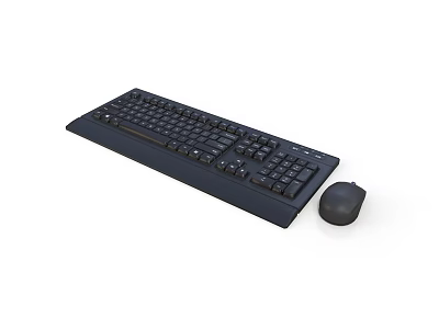 Black Computer Keyboard And Mouse Set For Daily Office And Home Use 3d model