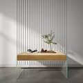 Modern bed end stool 3d model