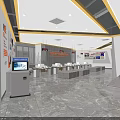 Modern Hotel Lobby Interior With Marble Floor Reception Desk Digital Screen And Seating Area