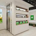 Modern Coffee Shop Store Front Desk With Glass Facade And Signage