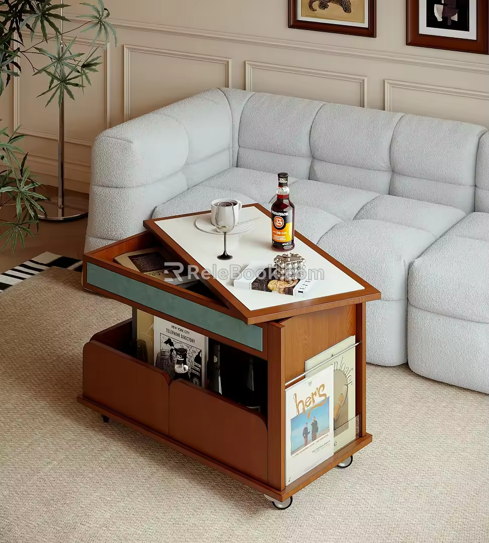 Modern-Quiet Movable Small Tea Table Side Table Ornaments Combination 3d model